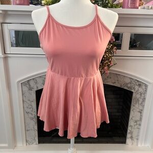 Pink, peplum top